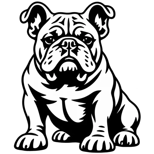 Adorable Bulldog SVG Illustration cut file