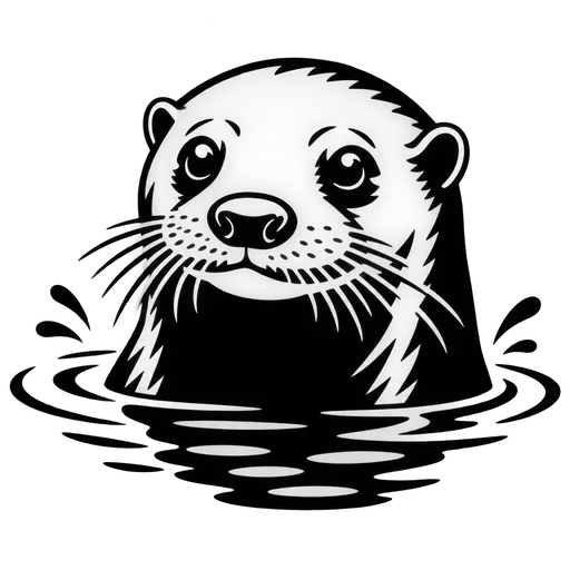 Adorable Otter SVG Design cut file