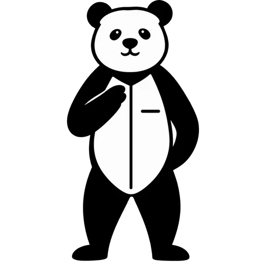 Adorable Panda Bear SVG Illustration cut file
