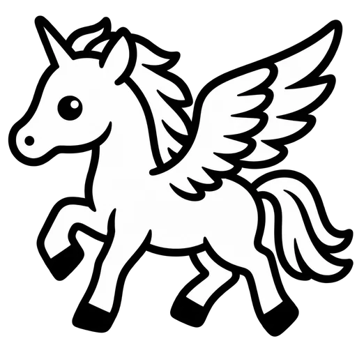 Adorable Pegasus SVG Illustration cut file