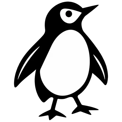 Adorable Penguin Bird SVG Silhouette cut file