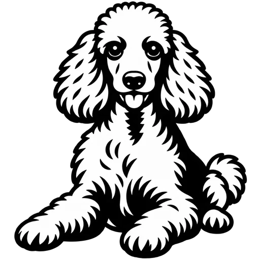 Adorable Poodle SVG Illustration cut file