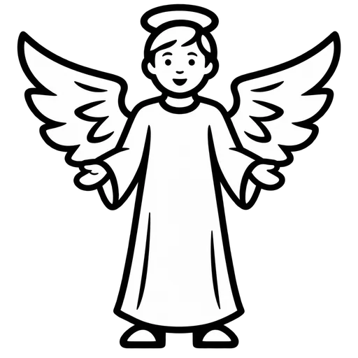 Angel Boy Outline SVG cut file