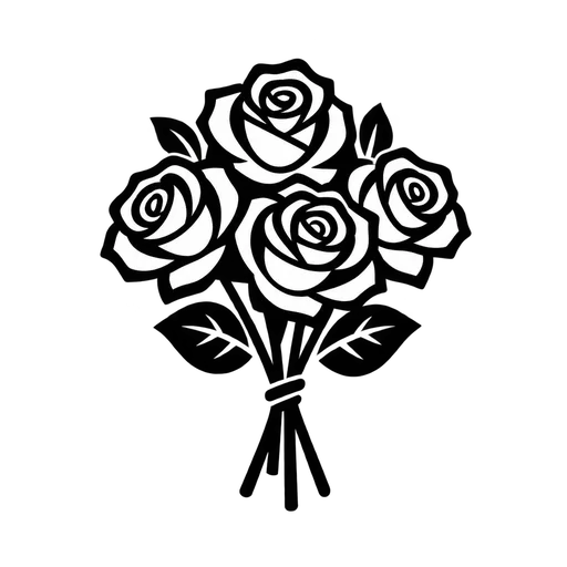 Beautiful Rose Bouquet SVG Illustration cut file