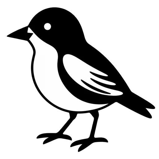 Black and White Bird SVG cut file