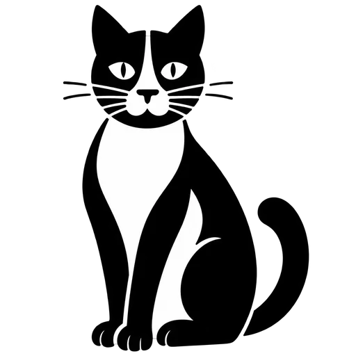Black and White Cat Silhouette SVG cut file