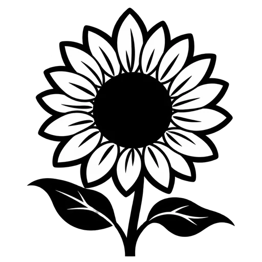Black and White Sunflower SVG Image cut file