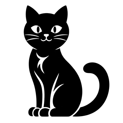 Black Cat Silhouette SVG – Vector Graphic cut file