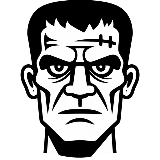 Bold Frankenstein Face SVG cut file