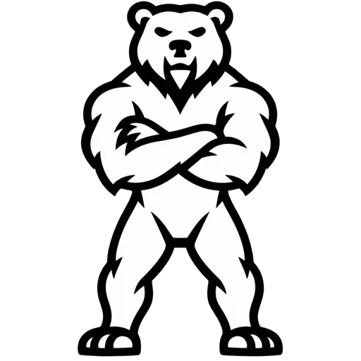 Bold Grizzly Bear SVG Outline cut file