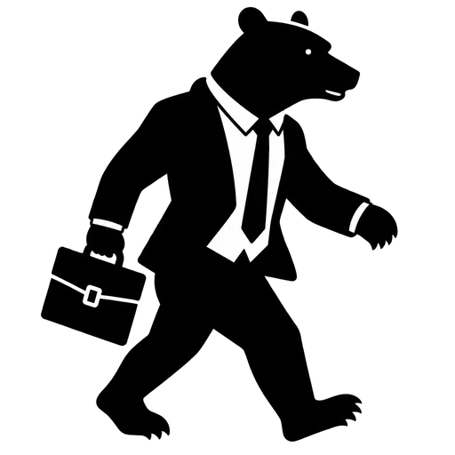 Business Bear SVG Illustration cut file
