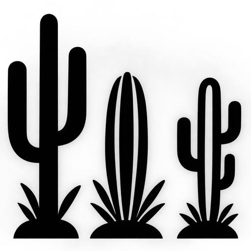 Cactus Trio SVG – Bold Desert Plant Silhouettes cut file
