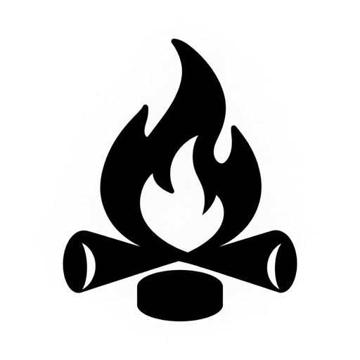 Campfire Icon SVG – Minimalist Bonfire Graphic cut file