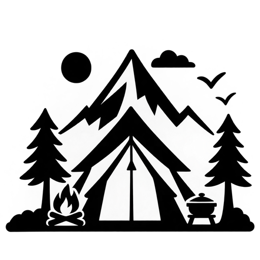 Camping Tent Scene SVG cut file