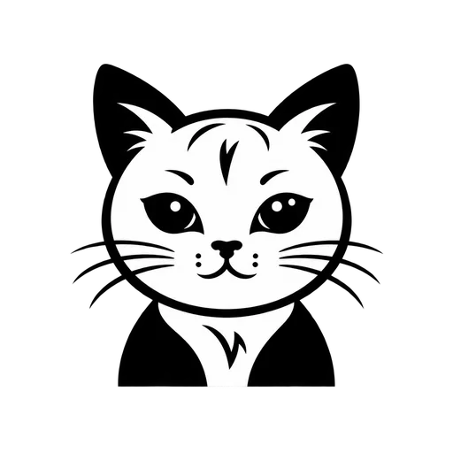 Cat Face Icon SVG – Cute Feline Design cut file