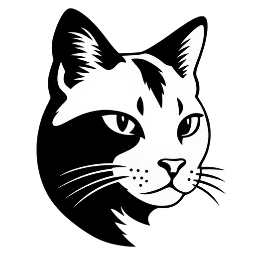 Cat Face Silhouette SVG cut file