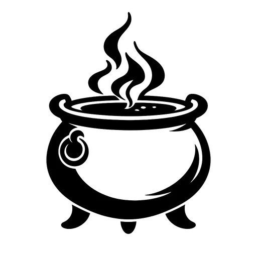 Cauldron with Flames SVG Graphic cut file