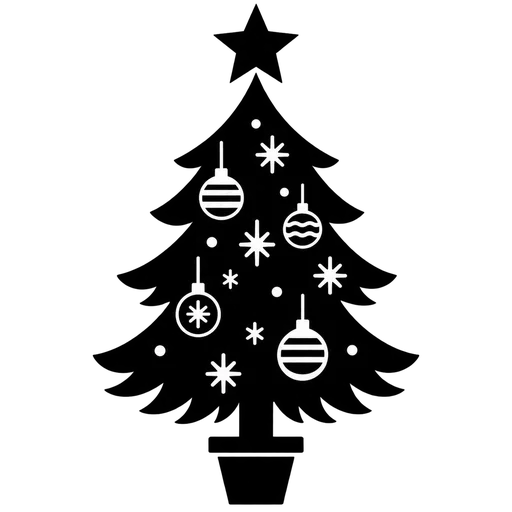Charming Christmas Tree SVG Design cut file