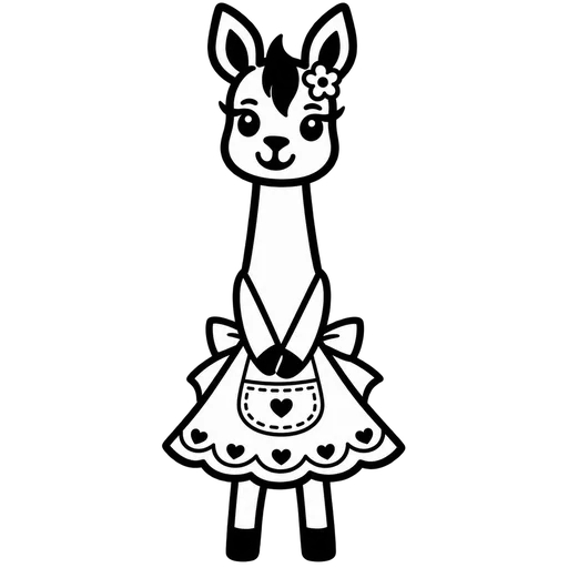 Charming Llama in Dress SVG cut file