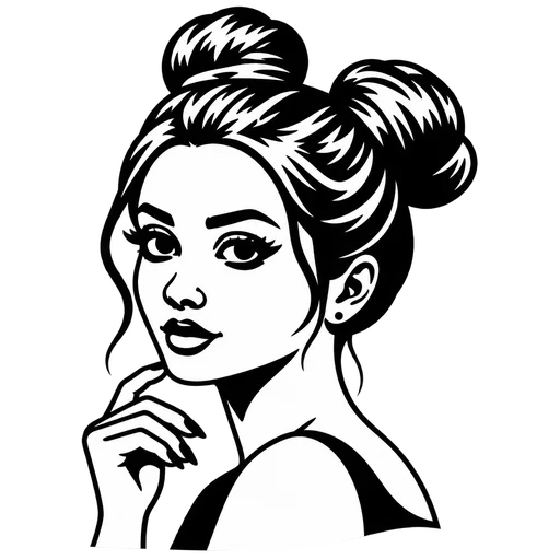 Chic Messy Bun SVG Design cut file