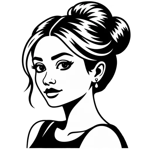 Chic Messy Bun SVG Design cut file