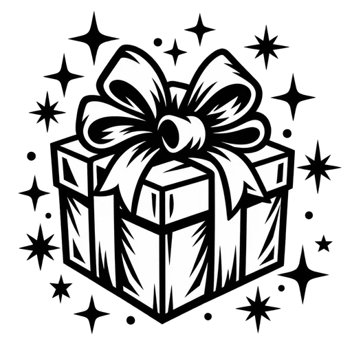 Christmas Present Gift Box SVG Design cut file