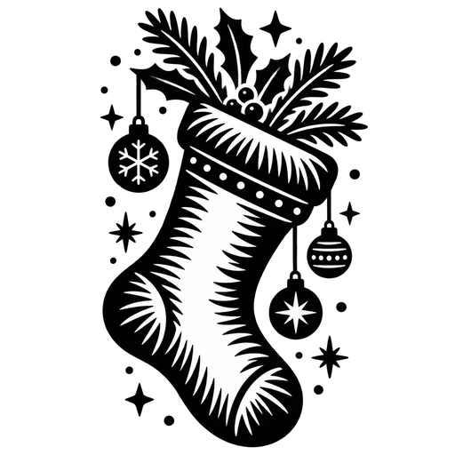 Christmas Stocking with Ornaments SVG cut file