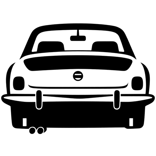 Classic Car Rear View SVG cut file