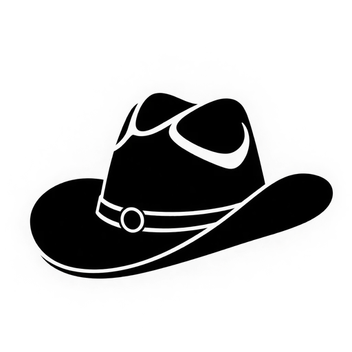 Classic Cowboy Hat SVG – Black and White Design cut file