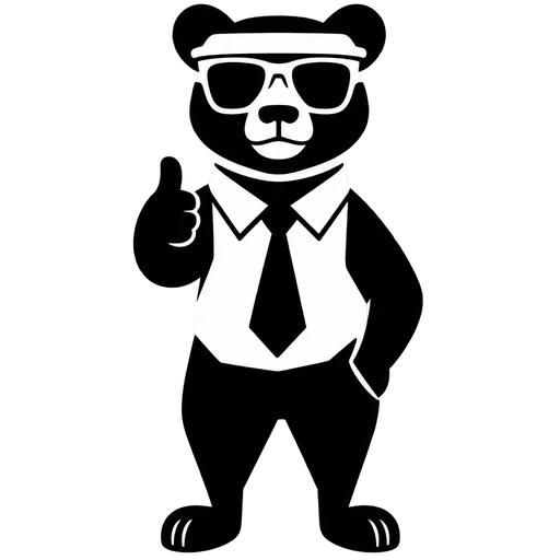 Cool Bear with Tie SVG cut file