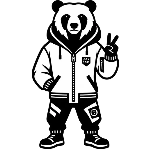 Cool Hoodie Bear SVG Design cut file