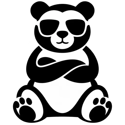 Cool Panda Bear SVG cut file