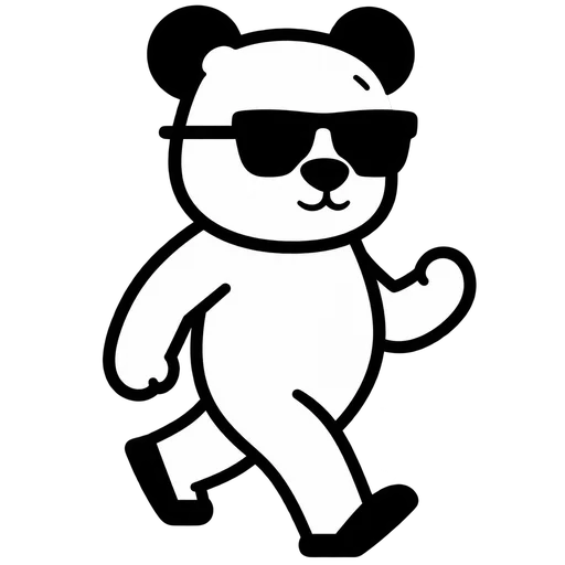 Cool Panda Bear Wearing Sunglasses SVG cut file