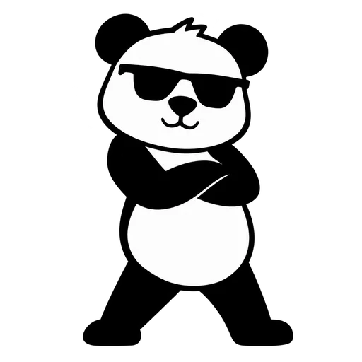 Cool Walking Panda SVG cut file