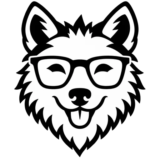 Cool Wolf with Glasses SVG cut file