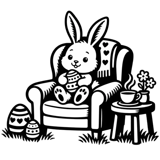 Cozy Easter Bunny SVG Art cut file