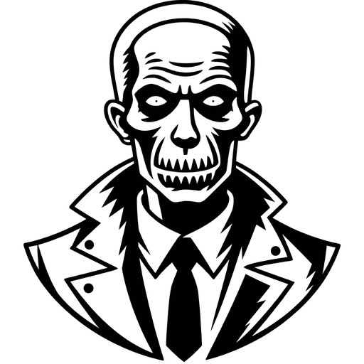 Creepy Skeleton Horror SVG Design cut file