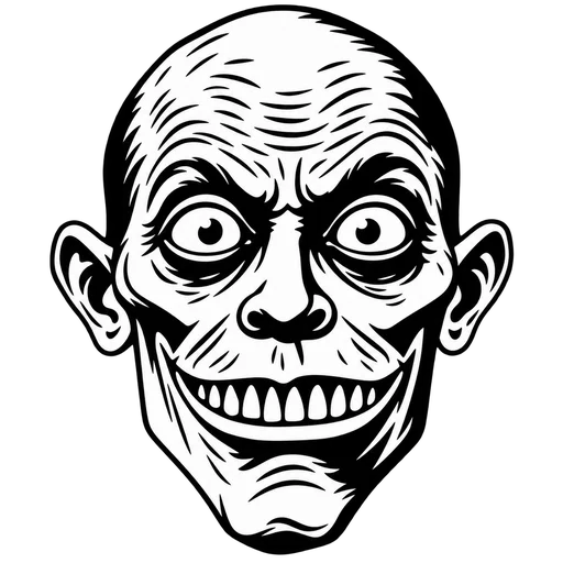 Creepy Skull Face SVG Design cut file