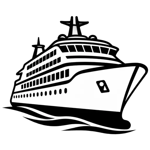 Cruise Ship Illustration SVG cut file