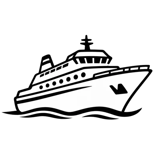 Cruise Ship Outline SVG cut file