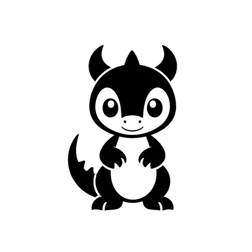 Cute Baby Dragon Outline SVG cut file