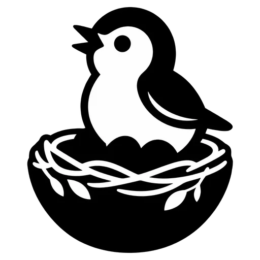 Cute Bird in Nest SVG cut file