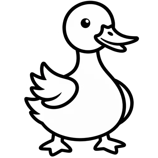 Cute Duck Outline SVG cut file
