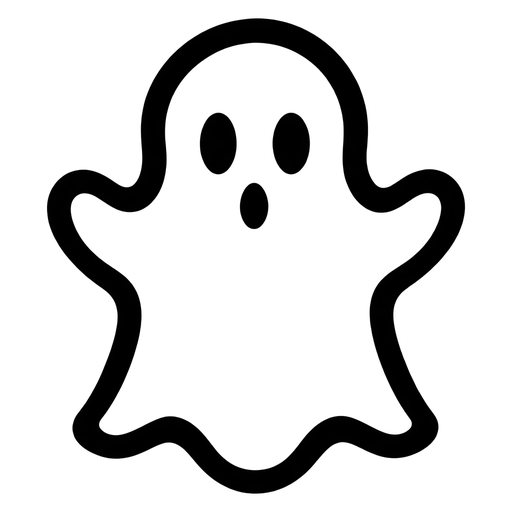 Cute Ghost Outline SVG cut file