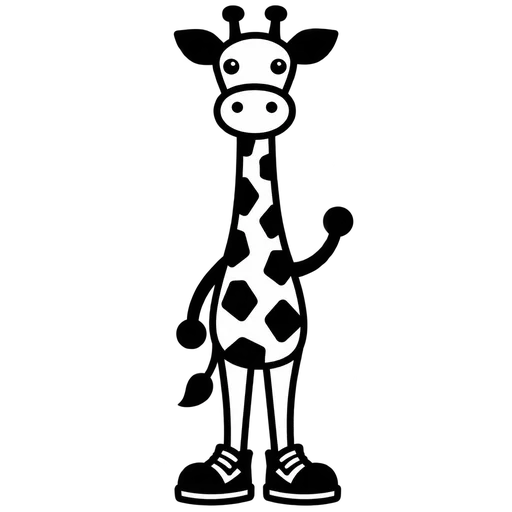 Cute Giraffe in Sneakers SVG cut file