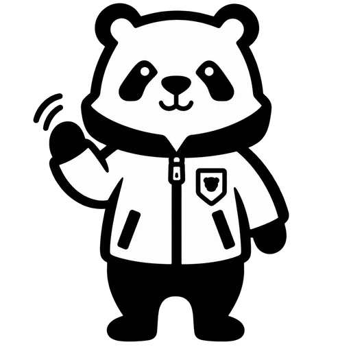 Cute Panda Bear in Jacket SVG cut file