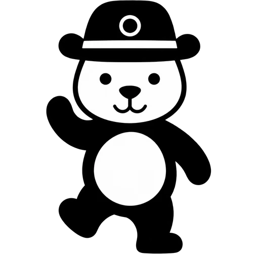Cute Panda Bear with Hat SVG cut file