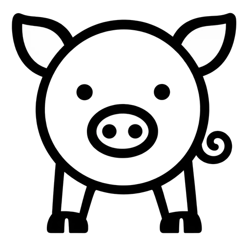 Cute Pig Face SVG cut file