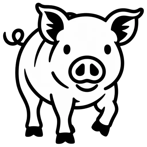 Cute Pig Outline SVG cut file
