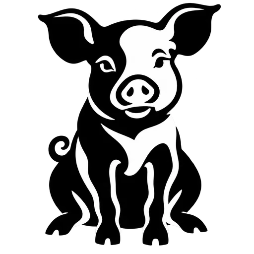 Cute Pig Silhouette SVG cut file